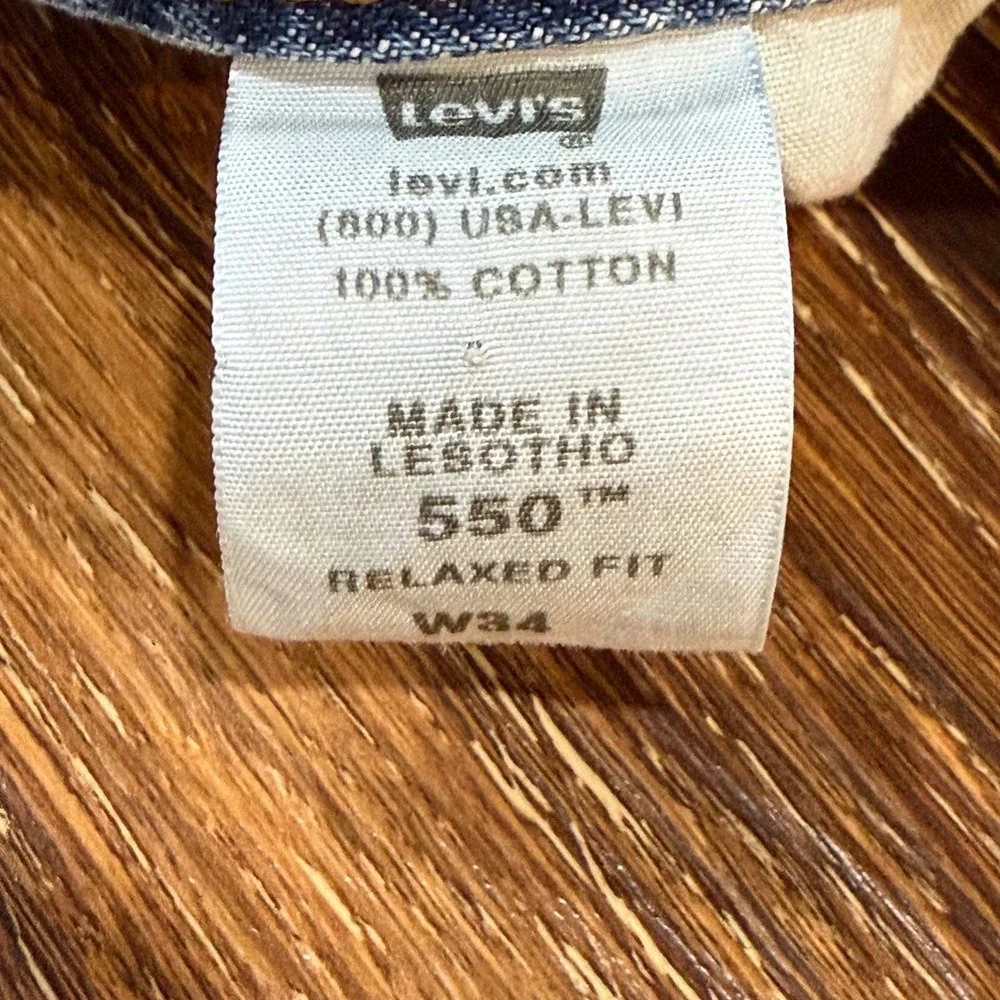 Levis 550 Relaxed Fit Mens Denim Shorts W34 Medium Wash Blue Jean Shorts Jort 34